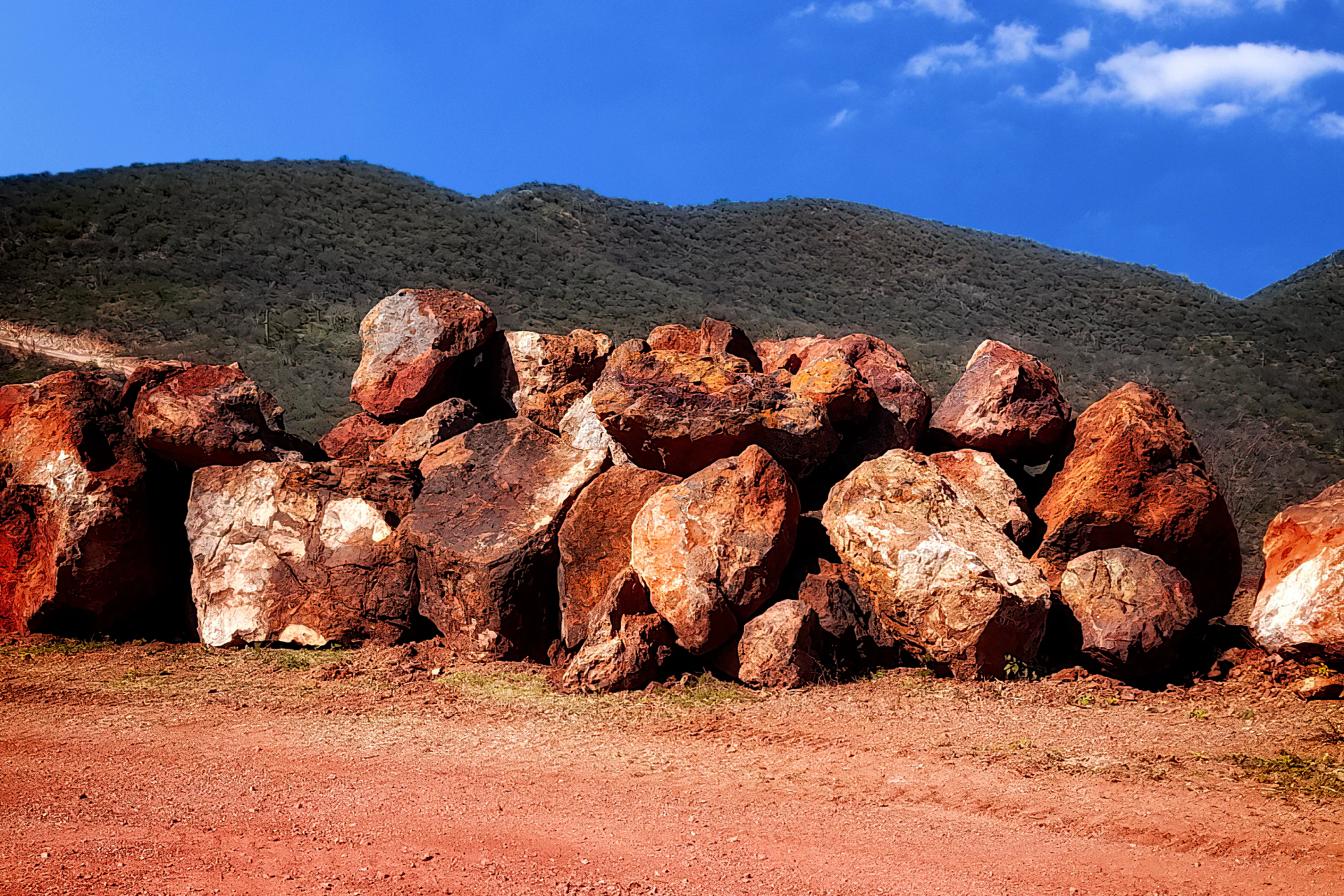 Iron boulders at Leüffer's iron mines